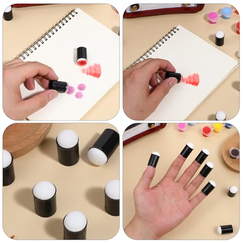 100 Pieces Finger Sponge Daubers, Craft Drawing Finger Dauber Set Face Painting Sponges for Painting Art Stamping Ink Crafts Chalk Card Making