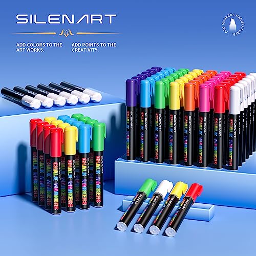 SILENART Jumbo Chalk Markers - 8 Pack 15mm 3in 1Car Window Marker for Glass Poster Mirror, Washable - color: Multicolor, style: 15mm Tip - 8 Pack