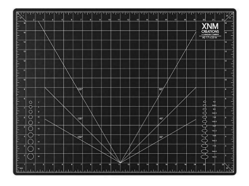 XNM Premium Self Healing Cutting Mat - 18 Inches by 24 inches - A2, 3 Layer Quality PVC Construction - Dual Sided, Imperial and Metric Grid Lines - Perfect for Cutting, Sewing, and Crafts - size: 24.4"L x 18.5"W