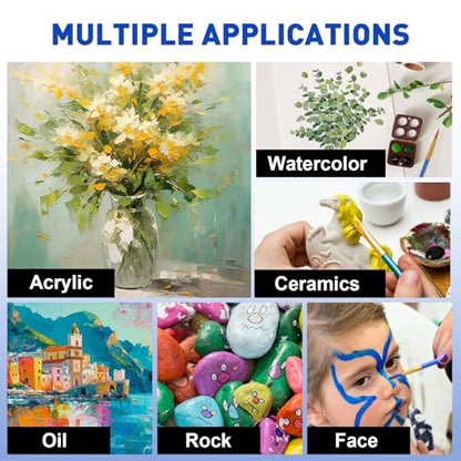 ESRICH 100PCS Paint Brushes, Paint Brush for Acrylic Painting - size: 100p