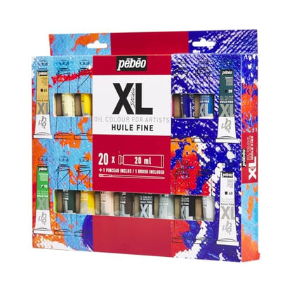 PEBEO Pébéo Fine XL Oil Paint Set, 20 x 20 ml + Brush, Complementary Colours - size: 20 x 20 ml + Brush