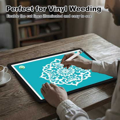 Elice Rechargeable A4 Light Pad with Carry Bag, Magnetic LED Light Board with Physical Button, Super Bright Diamond Art Light Pad, Ultra-Thin Light Box for Tracing, Weeding, Diamond Painting -Black - color: Black, size: A4 with Carry Bag