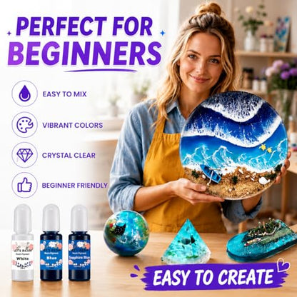 LET'S RESIN Epoxy Resin Dye,15 Color Translucent Epoxy Resin Pigment - size: 15 Colors