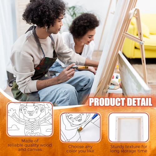 Sherr 20 Pcs Halloween Pre Drawn Canvas for Adults Pumpkin Outline Pre Drawn Stretched Cotton Canvas to Paint Party Set, 8 x 10'' - style: Halloween