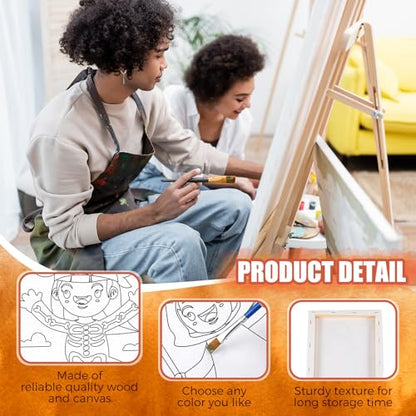 Sherr 20 Pcs Halloween Pre Drawn Canvas for Adults Pumpkin Outline Pre Drawn Stretched Cotton Canvas to Paint Party Set, 8 x 10'' - style: Halloween