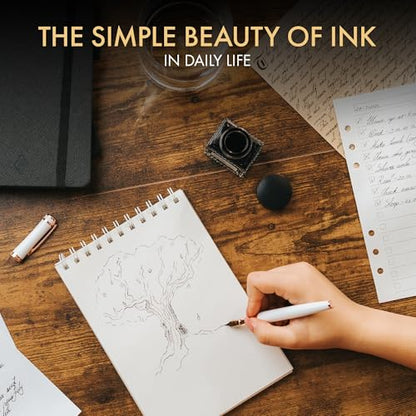 Wordsworth & Black Fountain Pen Ink Bottle, 30ml, Black, Smooth | For Calligraphy, Drawing Journaling, Vivid Saturated Colour, Quick-Drying, Water-Based, Non-Toxic, No Smudge, Vegan - color: Black