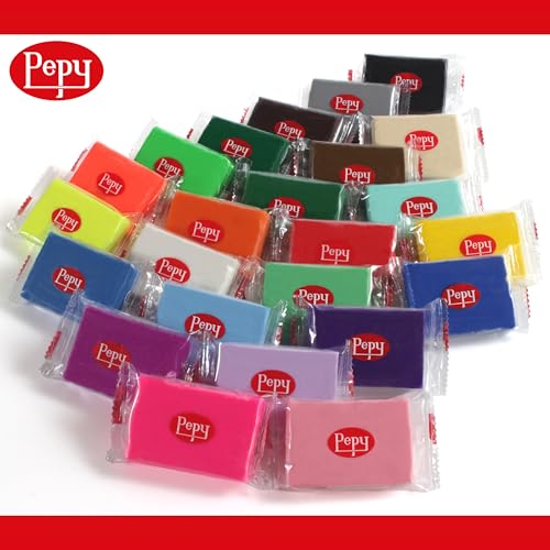 Pepy Plastilina Reusable and Non-Drying Modeling Clay Gift and Classroom Set; Set of 48 Bars, 1.4 Ounce Each, 2 Each of 24 Colors, Perfect for Arts and Crafts Projects, Multicolor