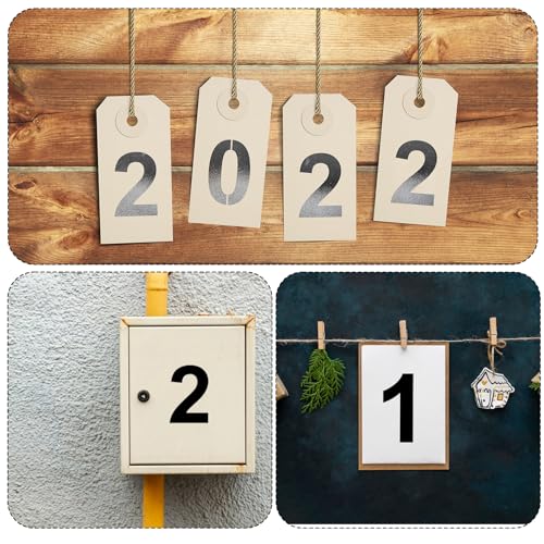 4 Inch Number Stencils, Plastic Number Stencil 0-9 Reusable House Numbers Stencil Curb Stencil Kit for Painting on Road, Wall, Wood, Mailbox, Cakes, Trucks(10 pcs)