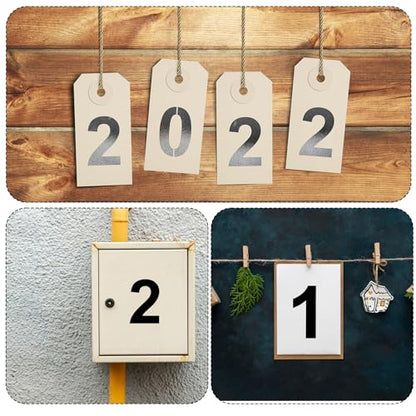 4 Inch Number Stencils, Plastic Number Stencil 0-9 Reusable House Numbers Stencil Curb Stencil Kit for Painting on Road, Wall, Wood, Mailbox, Cakes, Trucks(10 pcs)