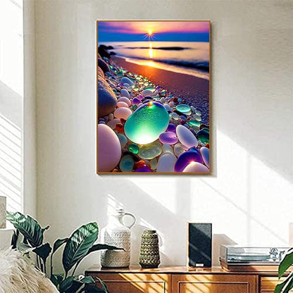 JUJUHOOD Beach Paint by Number Kits for Adults Beginner,Sunset Paint by Number Kit for Adults, Adult Paint by Number Canvas with Paintbrushes and Acrylic Pigment 16x20 inch,Sunset Beach - color: Sunset Beach