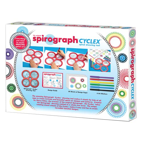 Spirograph – Cyclex Set – Art Kit – Rotating Stencil Wheel Creates Countless Designs – For Ages 8+ - style: Cyclex