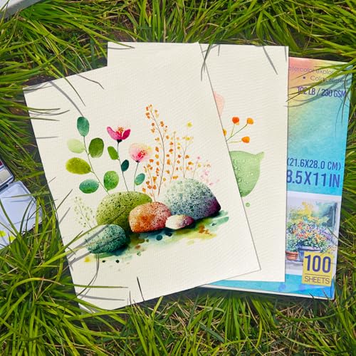 KOVIEDE 100 Sheets Watercolor Paper Bulk 5x7 Inch 102LB/230GSM - size: 5x7 In