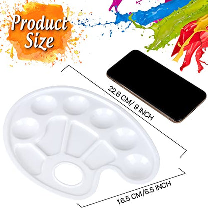 FANDAMEI Paint Palette, Paint Tray Palette, Oval Paint Trays, 2PCS | Painting Supplies for Kids & Adults, Plastic Paint Palette Tray, Paint Pallets for Students or School Art Painting or Project