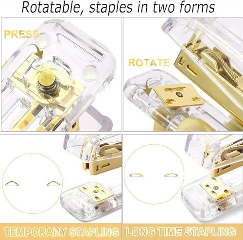 Gawsey Gold Desk Organizers and Accessories with Desk Organizer 360° Rotating Pen Holder and Office Supplies, Cute Stationery Supplies Set - color: B-Gold