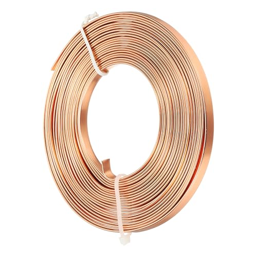 uxcell 18 Gauge Flat Aluminum Wire, 16.40 ft 5mm Wide Aluminum Crafts Wire for Flower Bonsai Crafts Carving DIY Bezel Sculpting Gem Metal Wrap, Copper - color: Copper, size: 5mm