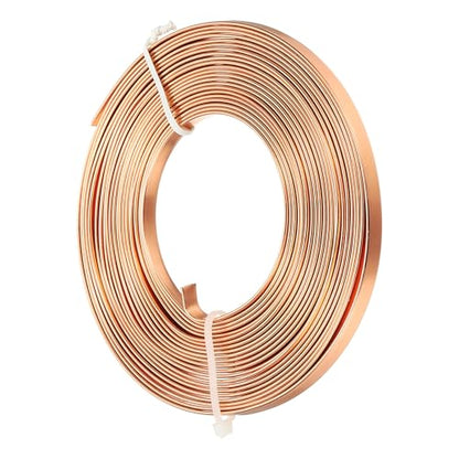 uxcell 18 Gauge Flat Aluminum Wire, 16.40 ft 5mm Wide Aluminum Crafts Wire for Flower Bonsai Crafts Carving DIY Bezel Sculpting Gem Metal Wrap, Copper - color: Copper, size: 5mm