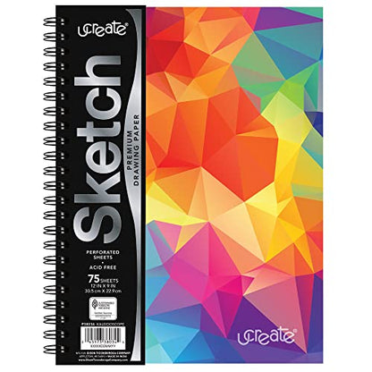 UCreate Fashion Poly Cover Sketch Book - style: Kaleidoscope; 9" x 12"