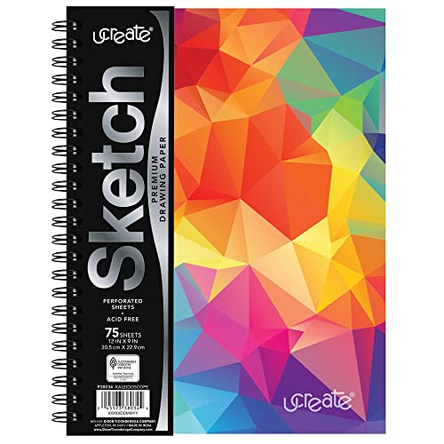 UCreate Fashion Poly Cover Sketch Book - style: Kaleidoscope; 9" x 12"