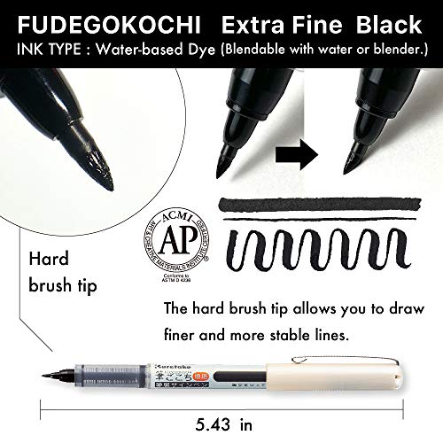 Kuretake Zig Inktober pen set, for Illustration, Manga Drawing, Lettering and Calligraphy, Professional Artist, Made in Japan (FUDEGOKOCHI(3pcs.)) - style: FUDEGOKOCHI(3pcs.)