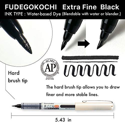 Kuretake Zig Inktober pen set, for Illustration, Manga Drawing, Lettering and Calligraphy, Professional Artist, Made in Japan (FUDEGOKOCHI(3pcs.)) - style: FUDEGOKOCHI(3pcs.)