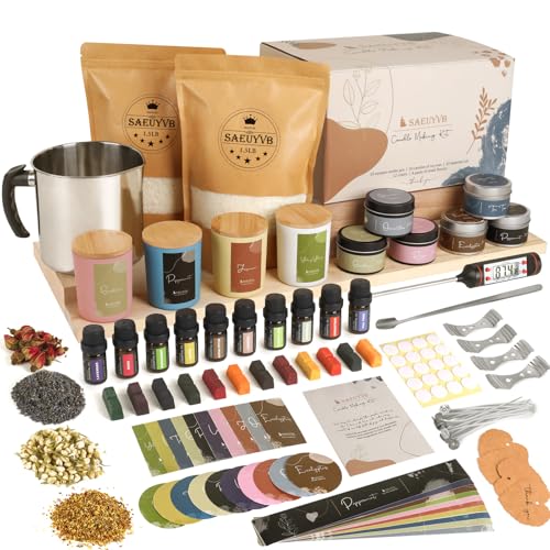 SAEUYVB Candle Making Kit,DIY Soy Candle Making Supplies/Kit for Adults | Beginner-friendly,Complete Candle Kit with Melting Pot,3 lbs Soy Wax,10 Candle Jars,10 Scents and More, Perfect for DIY Craft - size: 10 pcs candle tins kit