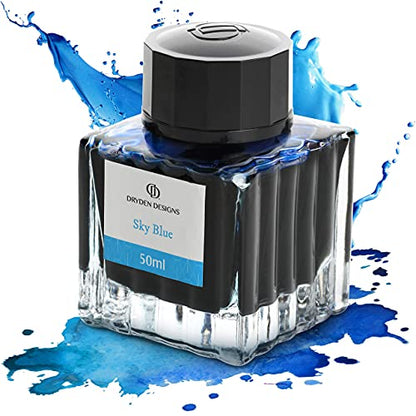 Ink Bottle for Fountain Pen | Luxury Edition, Smooth Flow, Compact Designed 50ml Sky Blue - color: Blue [Sky Blue] Ink Bottle
