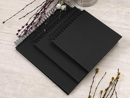 potricher 12 x 12 Inch Large DIY Scrapbook Photo Album 80 Pages, Black - color: Black, size: 12 Inch 80 Pages
