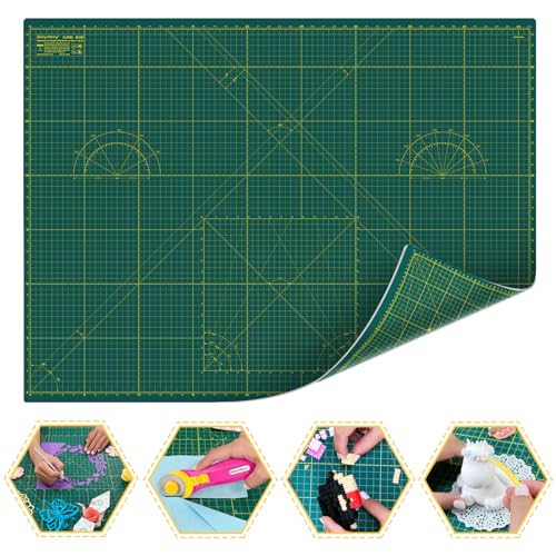 Self Healing Cutting Mat A2 18"x 24" Double Sided Green Mat - color: Green, size: A2 (18" x 24")