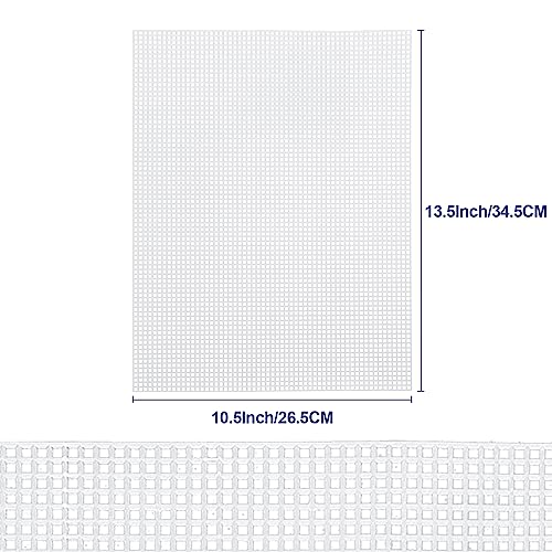 Caydo 8 Pieces 7 Count Plastic Canvas Sheets, Plastic Mesh Sheet | for Cross Stitch, Making Aquarium Dividers, Knit Crochet Projects, 10.5 x 13.5 Inch - color: Clear White - 8pcs