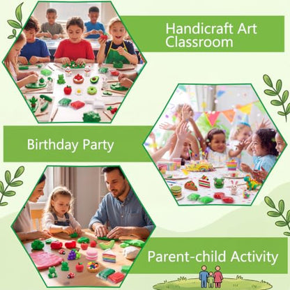 VioraWhite 100 Pcs Air Dry Clay Bulk Modeling Clay for Kids Lightweight Foam Modeling Clays DIY Molding Clays for Kids Adults Crafts Gifts School Project Supplies (Red,Green，White) - color: Red,Green，white