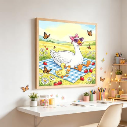 5D Animals Diamond Painting Kits for Adults,Duck Butterfly Diamond Art Kits - color: KM1217-1