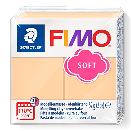 Staedtler FIMO Effects Polymer Clay - -Oven Bake Clay for Jewelry, Sculpting, Peach Pastel 8020-405 - color: peach, size: 57 g (Pack of 1)
