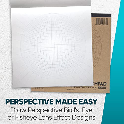 Koala Tools | Drawing Perspective (1 and 2-Point) Large Sketch Pad (5 Point) - size: 5 Point