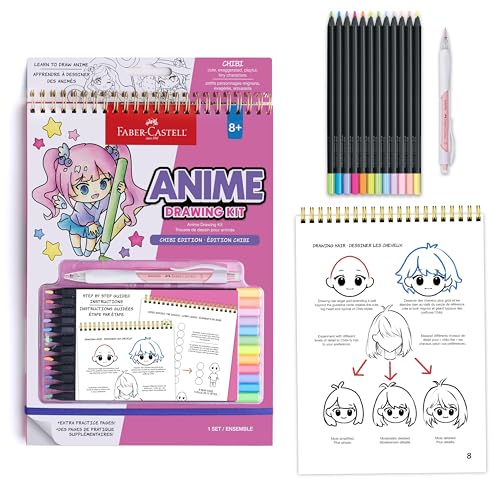 Faber-Castell Anime Drawing Kit, Chibi Edition with Step-by-Step Book - style: Chibi Edition