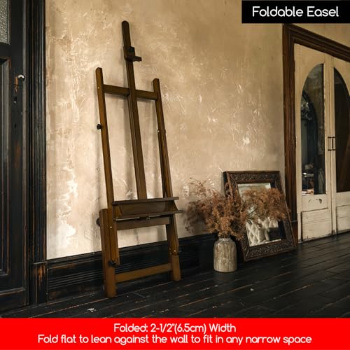 MEEDEN Adjustable H Frame Art Easel: Easel Stand for Painting and Display - style: Light Walnut Color