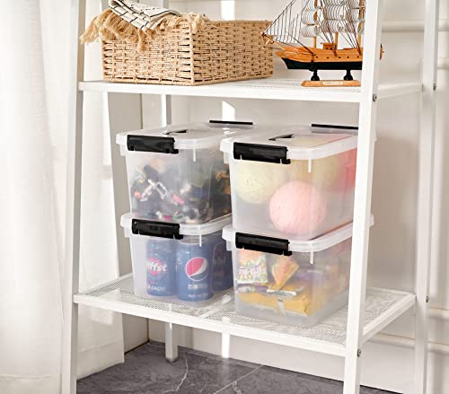 6 Quart Clear Storage Latch Box/Bins, 18-Pack Plastic Container with Latches and Lid - color: Clear, size: 6 QT (Pack of 3)