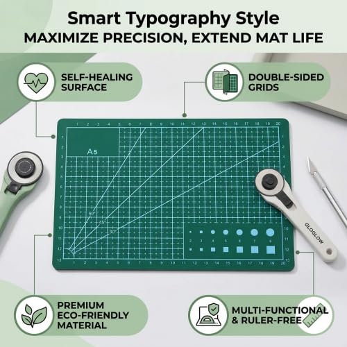 Self Healing Cutting Mat 5.9 x 3 Inch Double Sided Sewing Mat for Crafts Quilting Fabric Precision Scrapbooking Hobby DIY Small Cutting Board