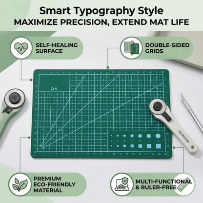 Self Healing Cutting Mat 5.9 x 3 Inch Double Sided Sewing Mat for Crafts Quilting Fabric Precision Scrapbooking Hobby DIY Small Cutting Board