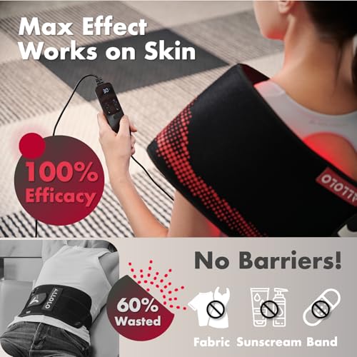 ALLOLO Red Light Therapy for Body, 3 in 1 LEDs Red Light Therapy Belt with Timer Remote Control, 660nm 850nm Infrared Light Therapy Pad for Body Waist Shoulder Knee, 39" x 7.7" Large Area - size: 39" x 7.7"