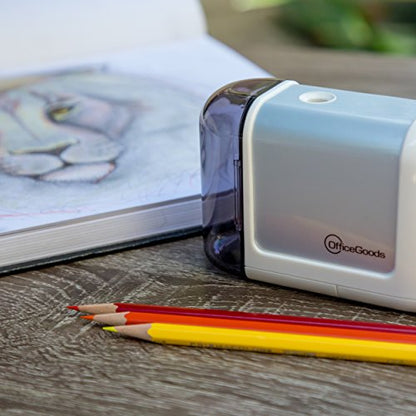 OfficeGoods Mini-Pro Electric Pencil Sharpener, Cordless, White - color: White
