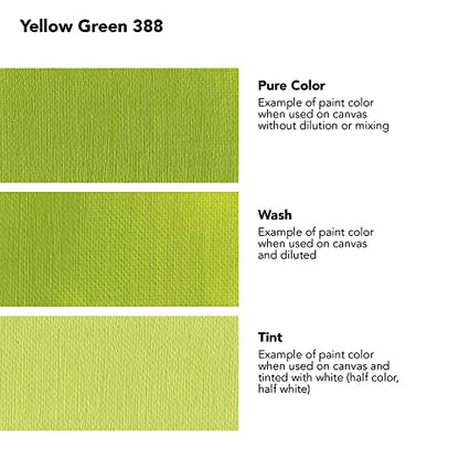 Daler Rowney Georgian Oil Paint Yellow Green 38ml Tube - Art Paints for Canvas Paper and More - Oil Painting Supplies for Artists and Students - Artist Oil Paint for Any Skill Set