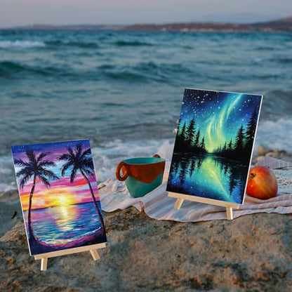 Sherr 12 Pcs Pre Drawn Canvas for Adults,Summer Sunset,8 x 10 Inch - size: 8 x 10 Inch, style: Summer Sunset