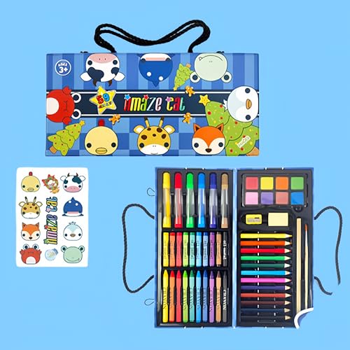 AmazeCat 59-Pack Deluxe Drawing Art Set,Art Supplies, Crafts Drawing Painting Kits Christmas Birthday Gifts for Teens Girls Boys Kids Adults Artists - color: Blue