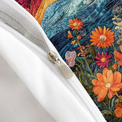AILONEN Colorful Flower Duvet Cover Set Queen Size, Boho Sun and Ocean Bedding Set,Abstract Printed Soft Quilt Cover Cover + 2 Pillowcases,3 Pieces - color: S11, size: Queen