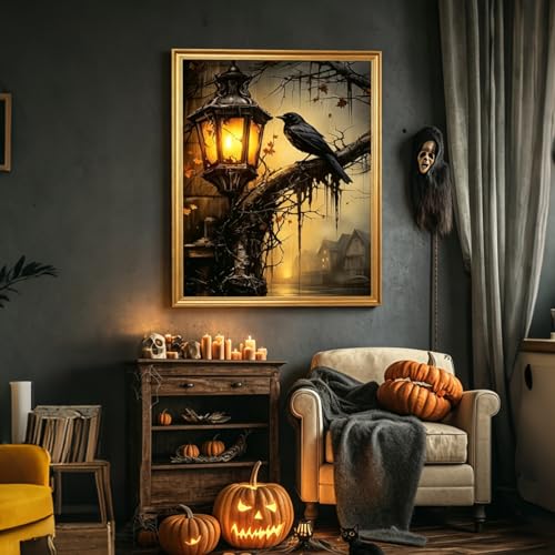 PHANTASYART Gothic Paint by Numbers Kit for Adults 16x20inch - color: Gothic Crow, size: 16x20inch