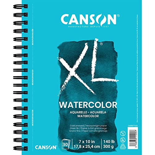 Canson XL Series Mixed Media Pad 60 Sheets with Watercolor Paper Pad 30 Sheets, 7x10 inches - size: 7x10, style: Mixed Media + Watercolor Paper, 30 Sheets