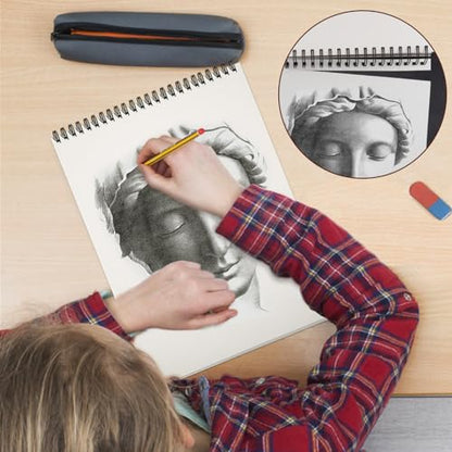 TKOOFN 10 Pack 8.5" x 11" SketchBooks Bulk,Top Spiral Bound Sketchbook | 60 Sheet Each,600 Sheets total,68lb/100gsm thick,Acid-Free,Sketch Drawing Paper Pad for Adult Kids Artists Beginners - color: 10 Pack, size: 8.5" x 11"