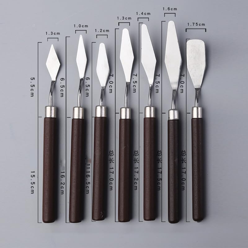 2 Pack Professional Palette Knife Set Painting Stainless Steel Spatula 14 Pieces for Oil Paint Metal Knives Wood Handle, Perfect buddy for Canvas Boards and Acrylic Paint Painting Supplies（Red)