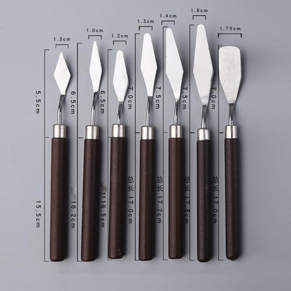 2 Pack Professional Palette Knife Set Painting Stainless Steel Spatula 14 Pieces for Oil Paint Metal Knives Wood Handle, Perfect buddy for Canvas Boards and Acrylic Paint Painting Supplies（Red)