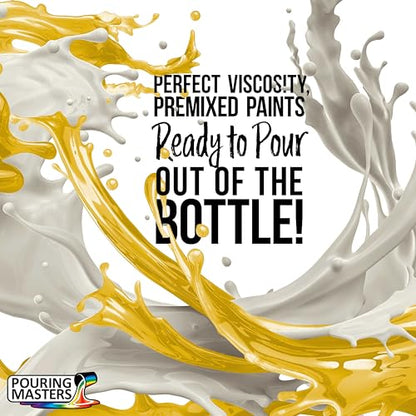 Pouring Masters Sunflower Yellow Ready to Pour Acrylic Pouring Paint - Premium 8-Ounce Pre-Mixed Fluid Acrylic Paint - Fluid Art Supplies for Canvas, Wood, Paper, Tile & Rocks - color: Sunflower Yellow